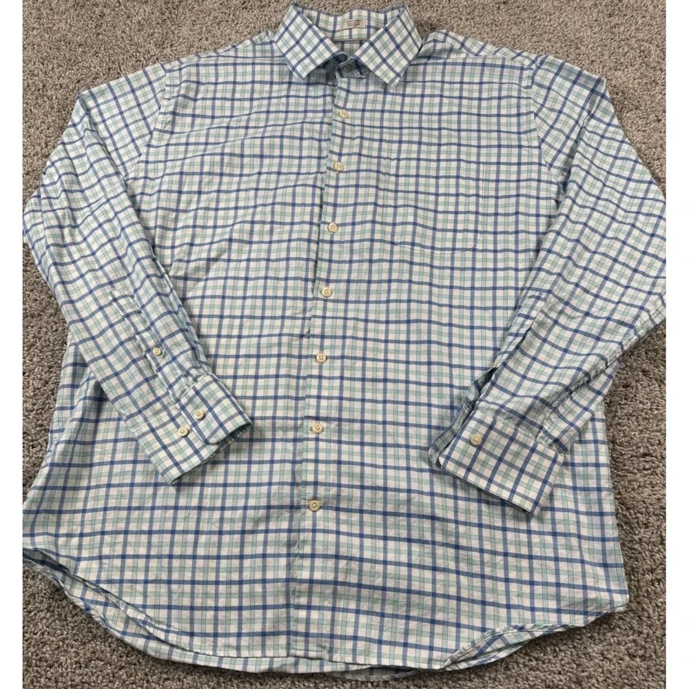 Peter Millar Mens Button Up Shirt Long Sleeve Plaid Casual Dress Up XL - Picture 2 of 6